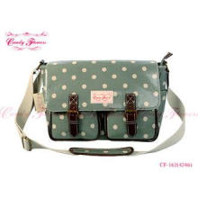 Green and Pink polka dot crossbody bag , cute messenger bag